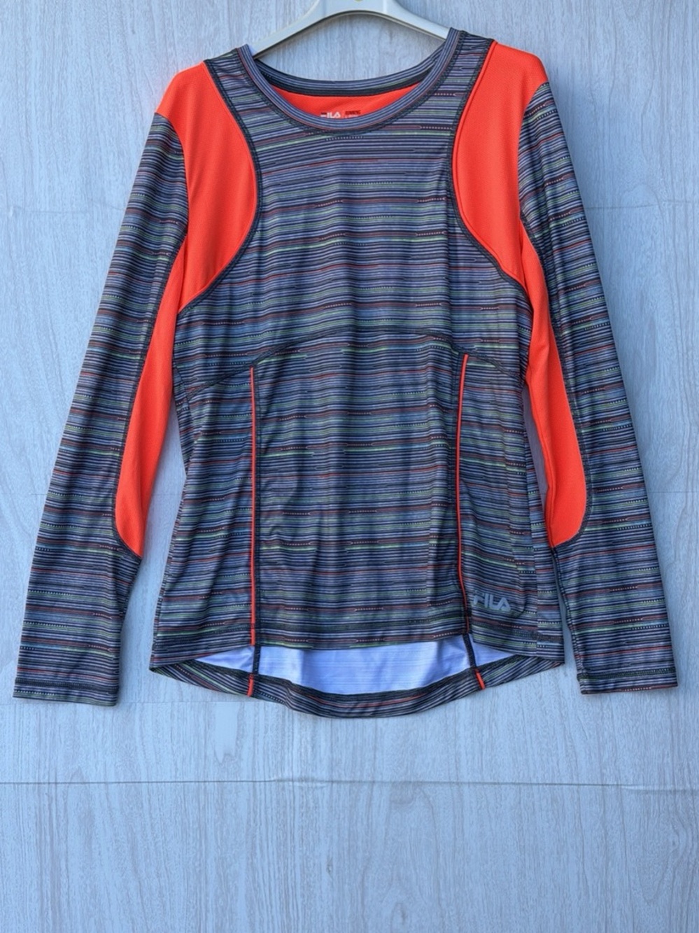 Fila Men's Long-Sleeve Rash Guard with Orange Accents